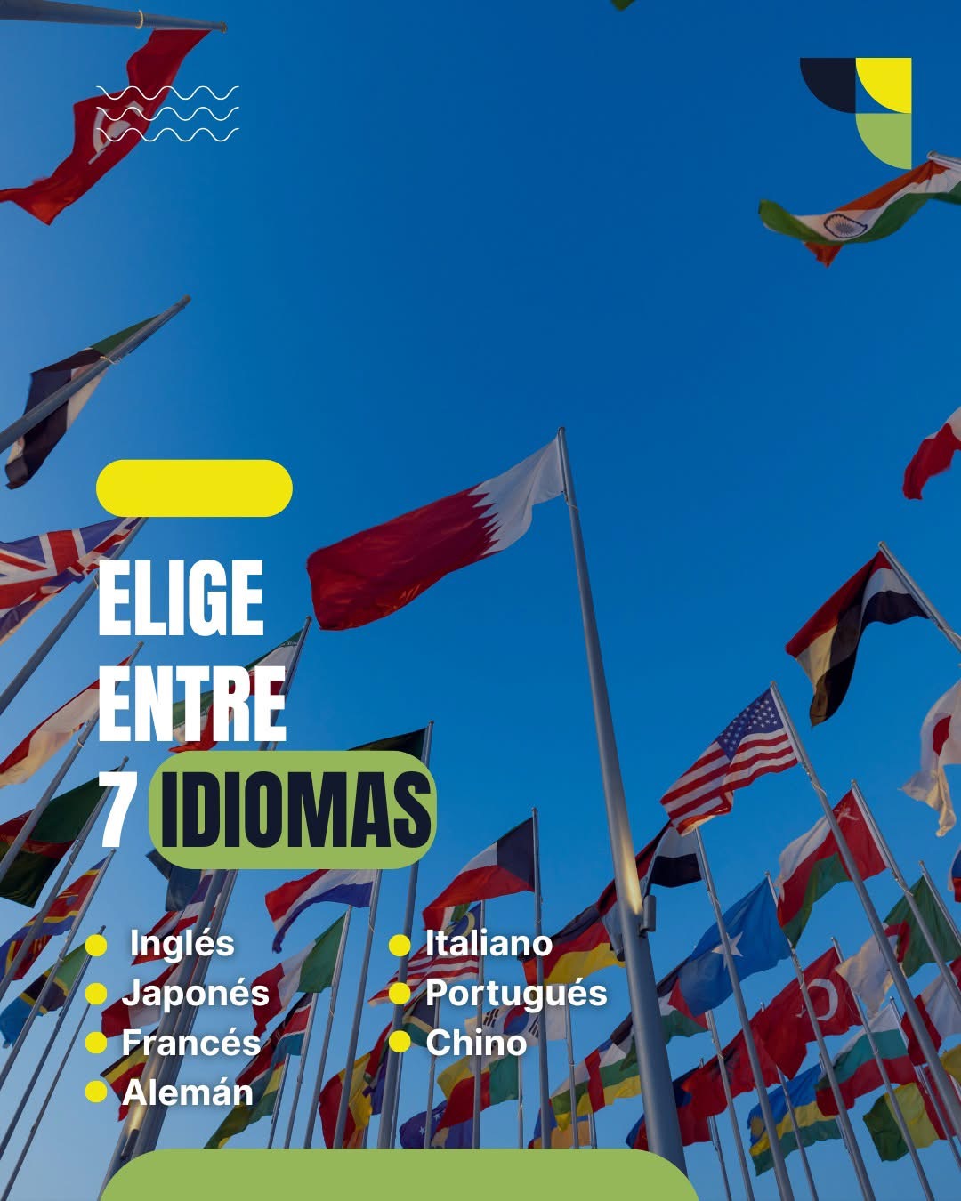 Siete idiomas disponibles